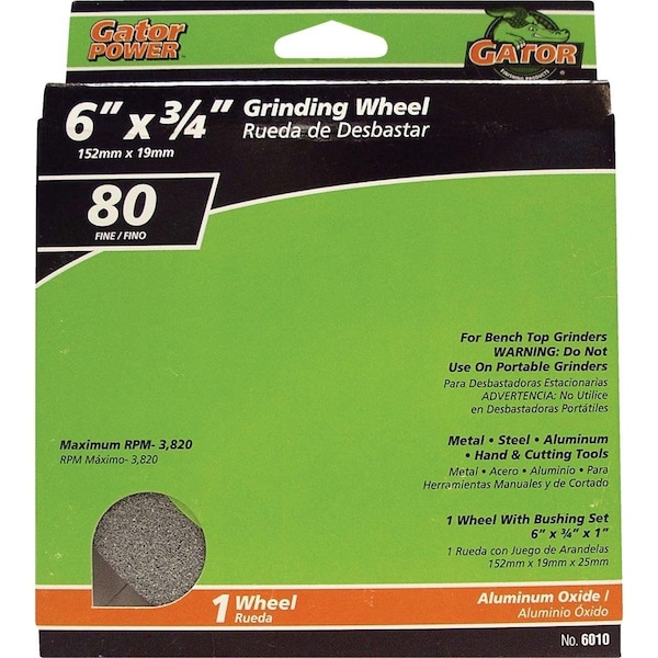 Gator Finishing Blade 6 In. 3/4 In. Adjustable - 1in. , 3/4in. , 5/8in. , 1/2in. Bench Grinding Wheel 6010GA - main